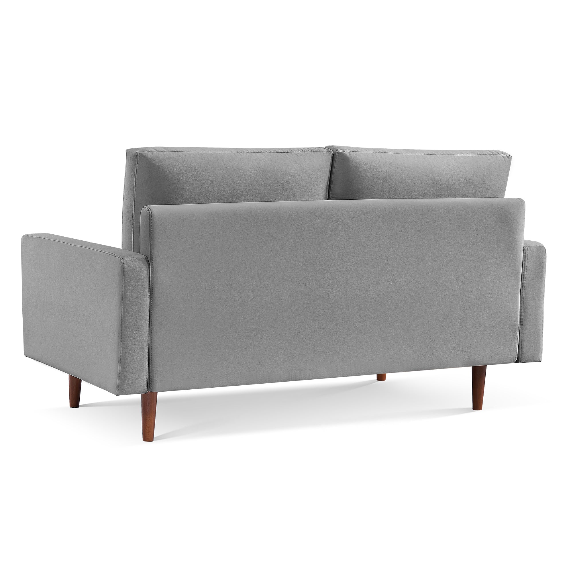 69" Gray Velvet Sofa With Dark Brown Legs-4