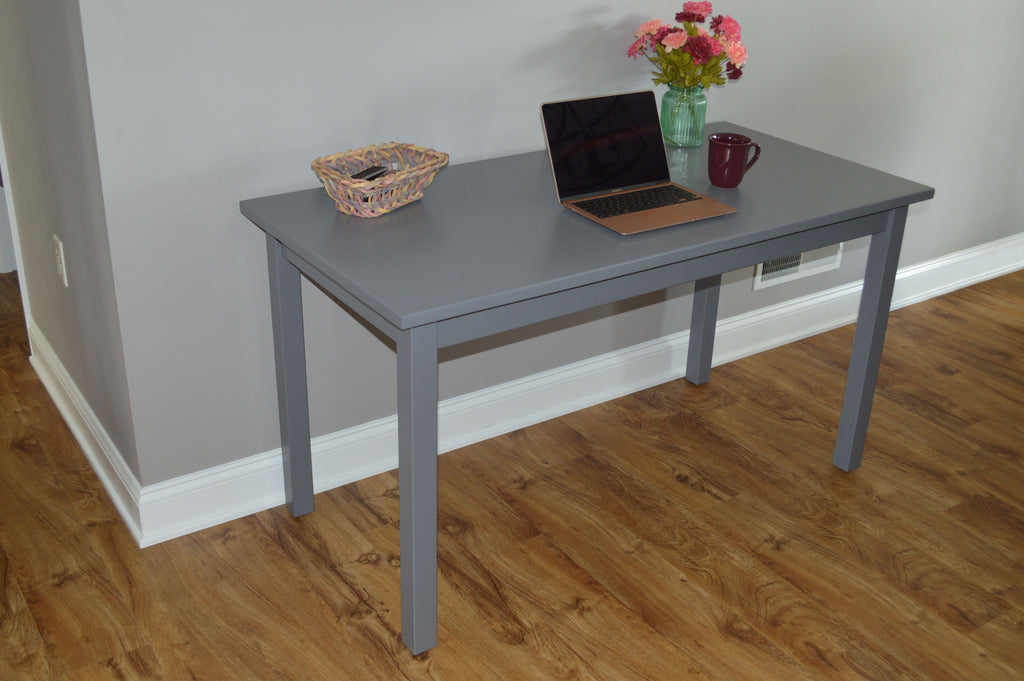 60" Gray Solid Wood Dining Table-7