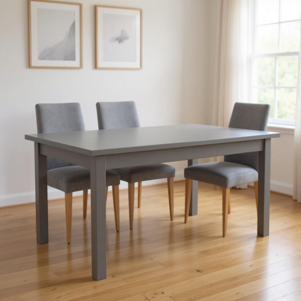 60" Gray Solid Wood Dining Table-0