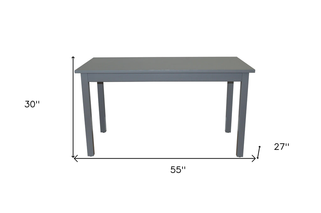 60" Gray Solid Wood Dining Table-8