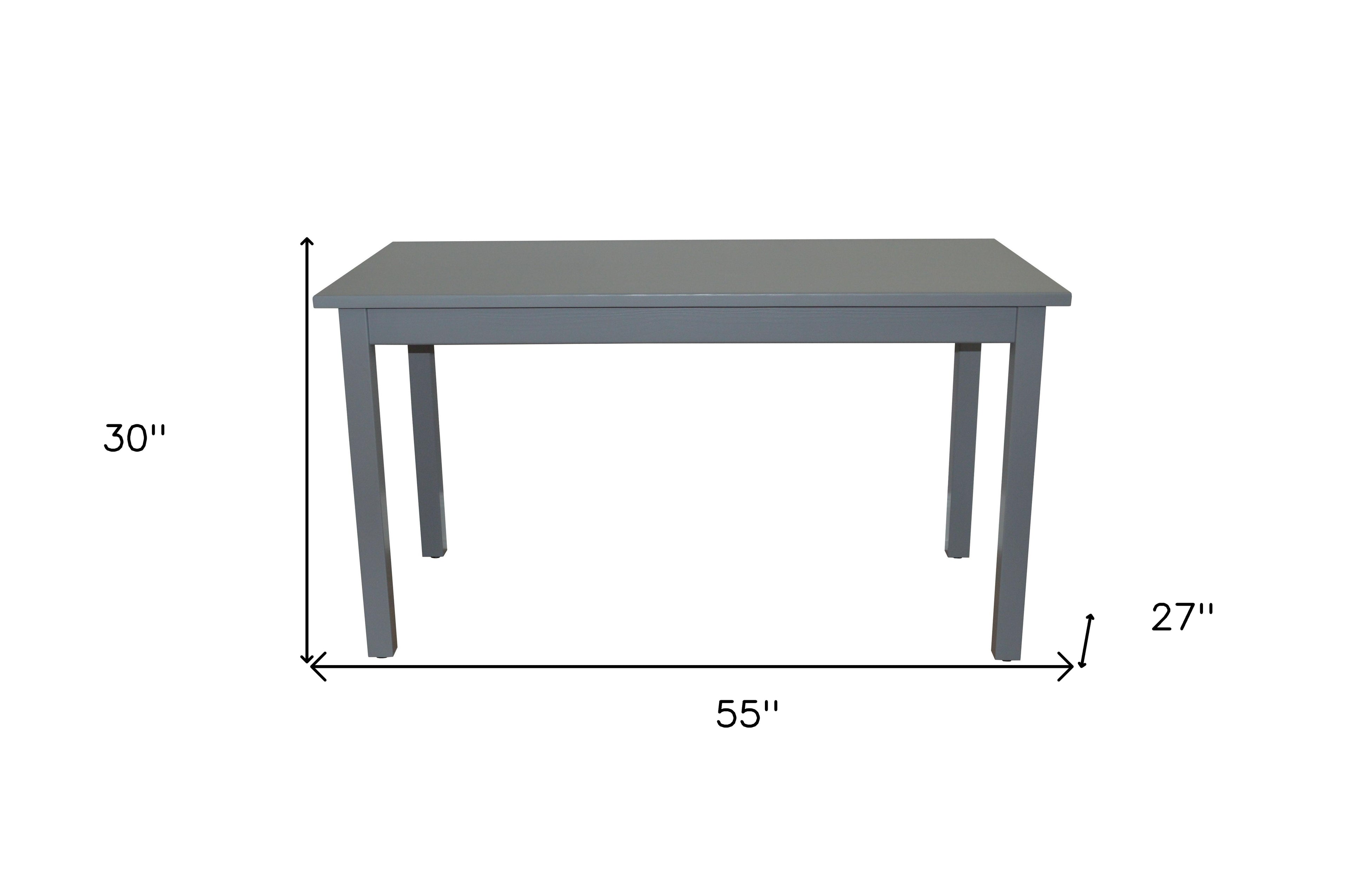 60" Gray Solid Wood Dining Table-8