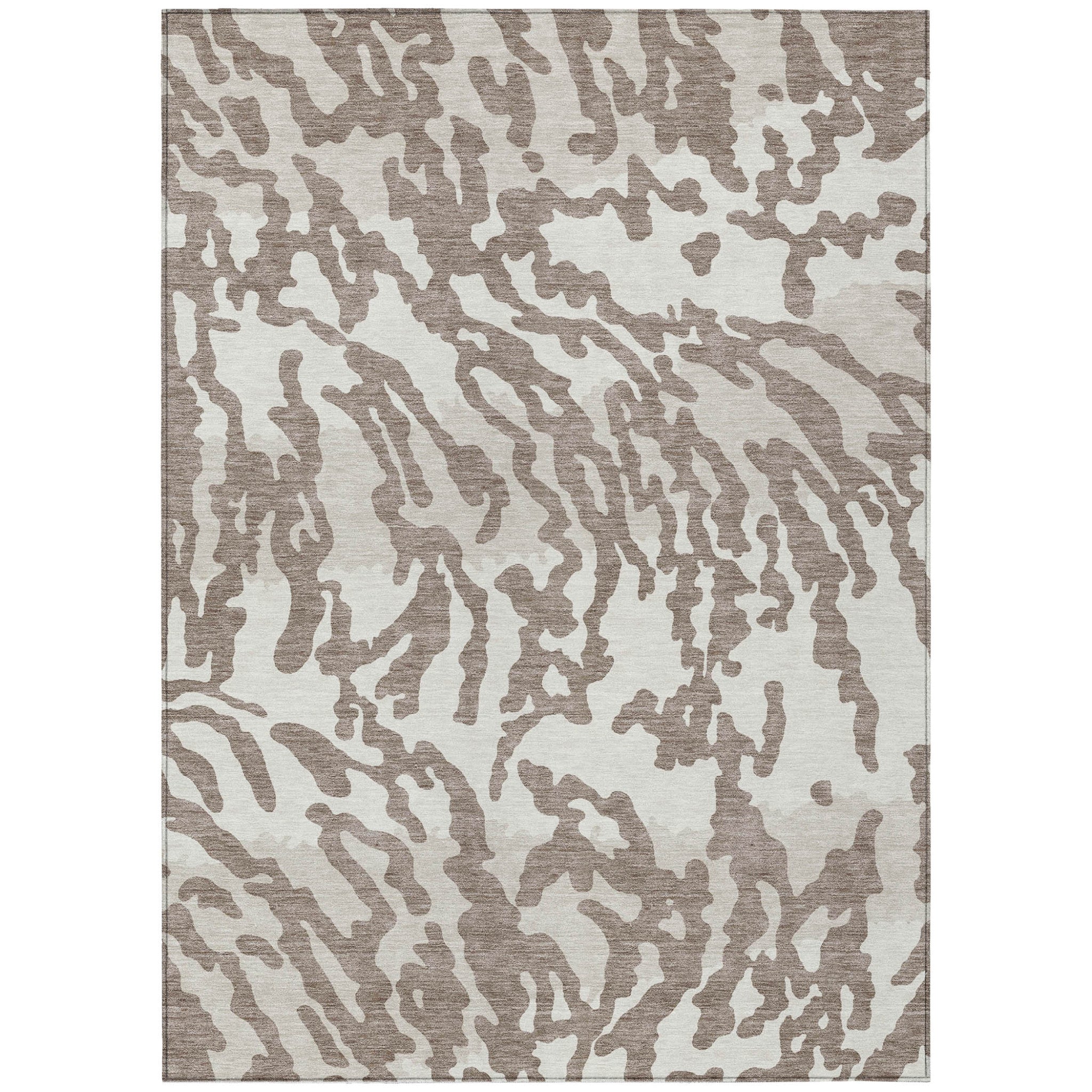 10' X 14' Taupe Brown And Ivory Animal Print Washable Indoor Outdoor Area Rug-1