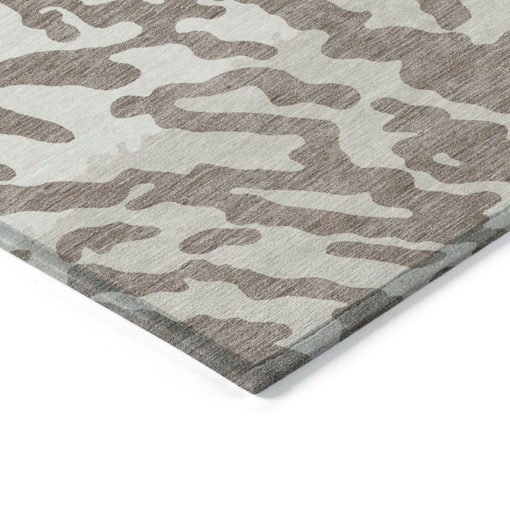10' X 14' Taupe Brown And Ivory Animal Print Washable Indoor Outdoor Area Rug-4