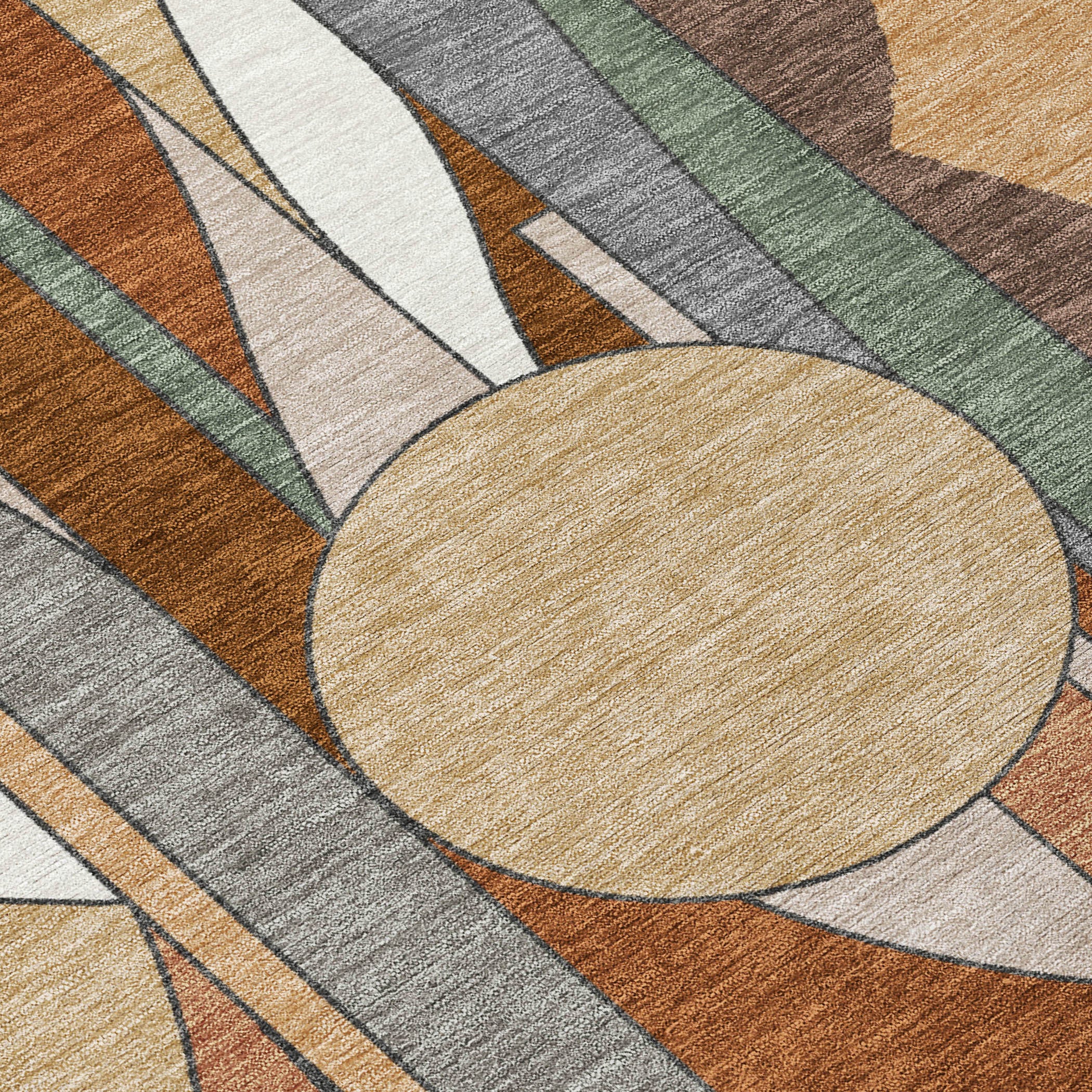 10' X 14' Copper And Ivory Geometric Washable Indoor Outdoor Area Rug-7