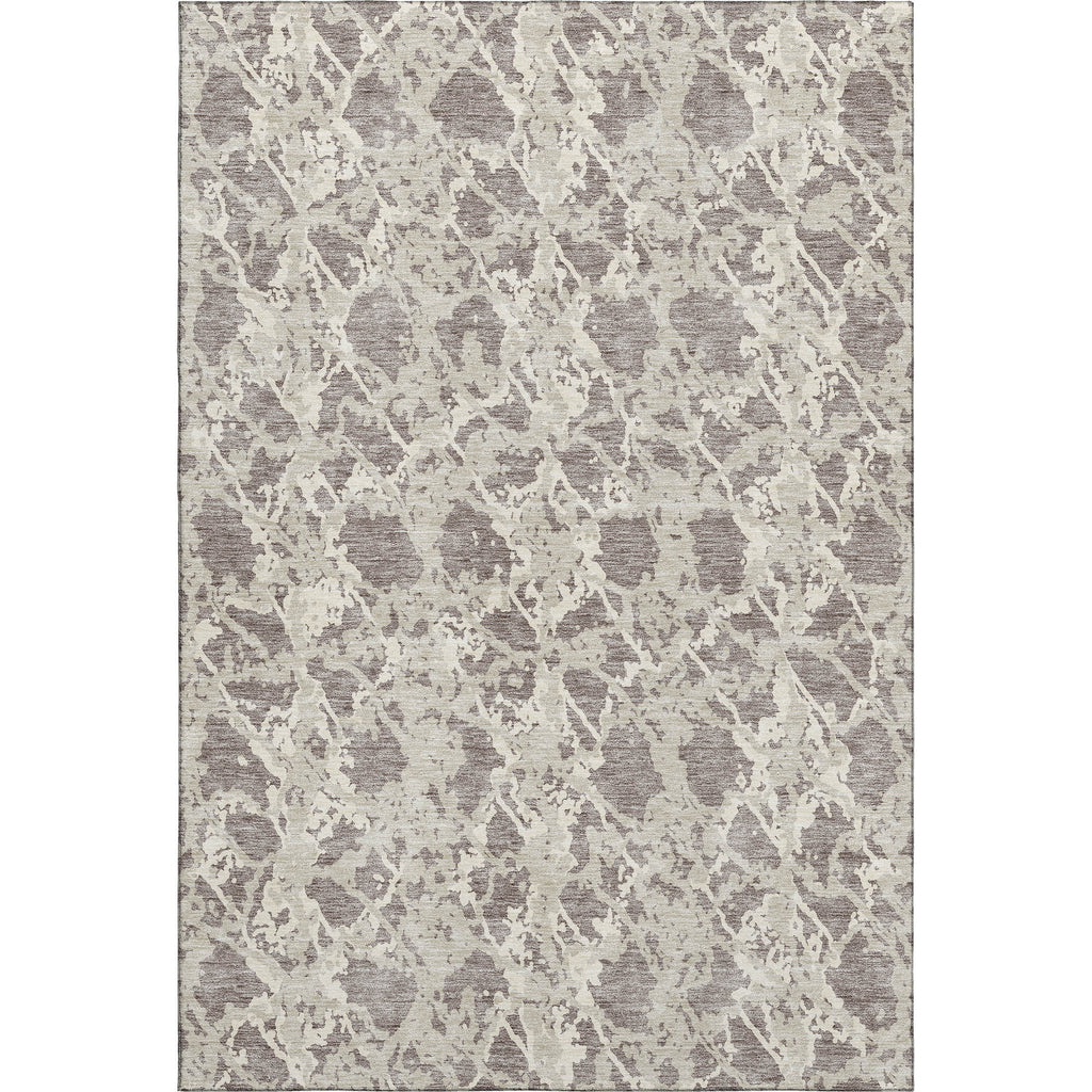 9' X 12' Taupe Beige And Ivory Abstract Washable Area Rug With UV Protection-0