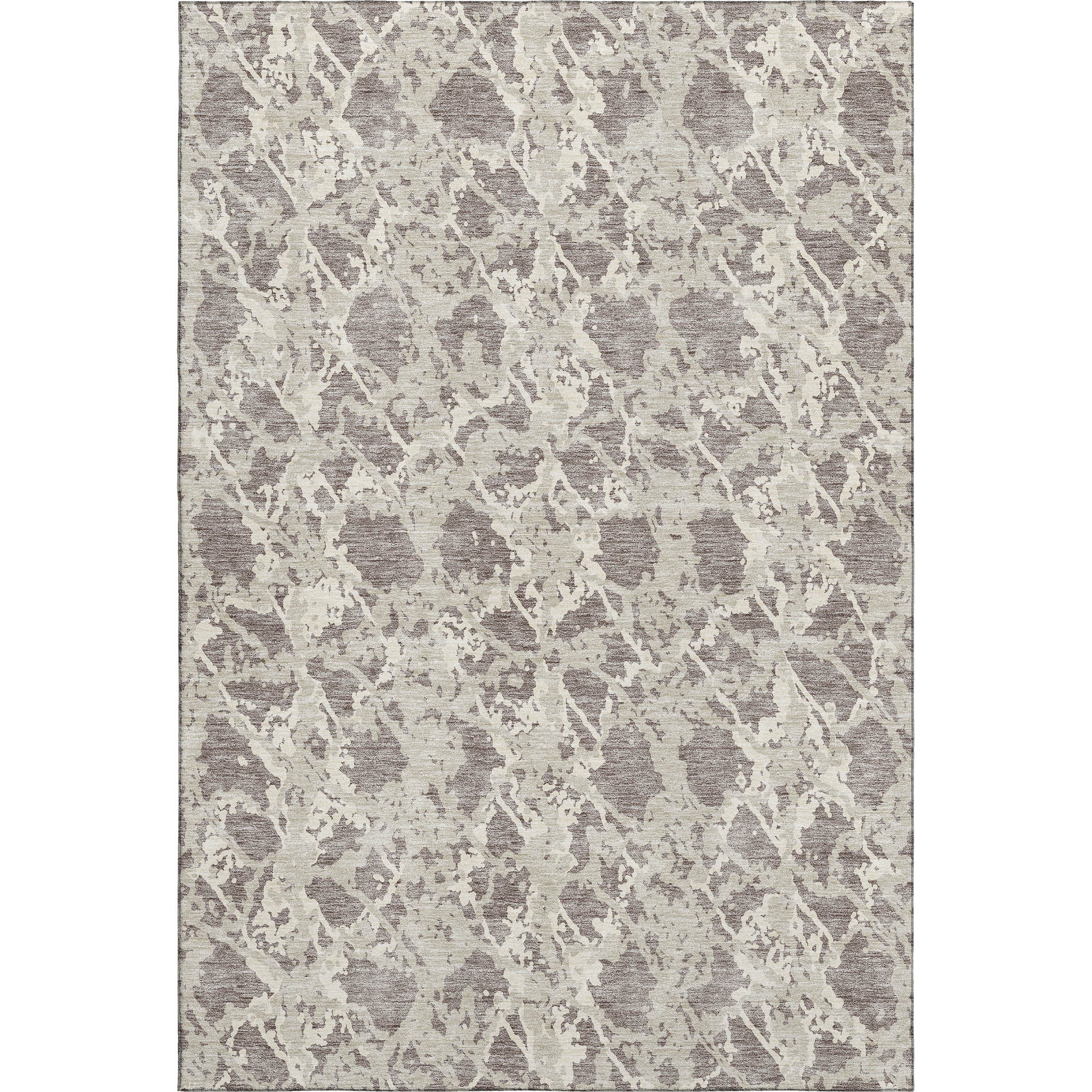 9' X 12' Taupe Beige And Ivory Abstract Washable Area Rug With UV Protection-0