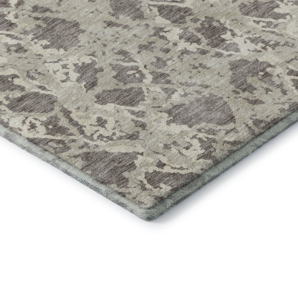 9' X 12' Taupe Beige And Ivory Abstract Washable Area Rug With UV Protection-6