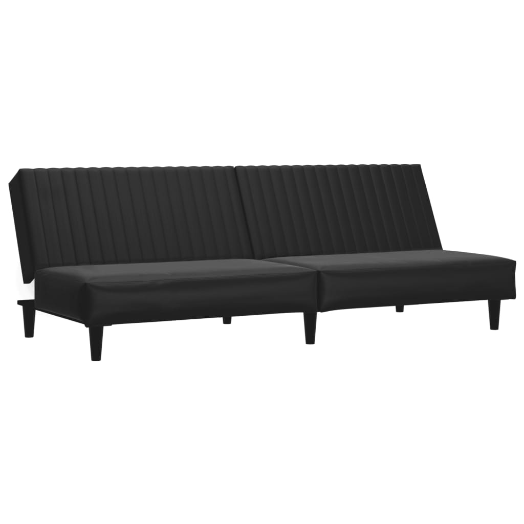 vidaXL 2 Piece Sofa Set Black Faux Leather-3