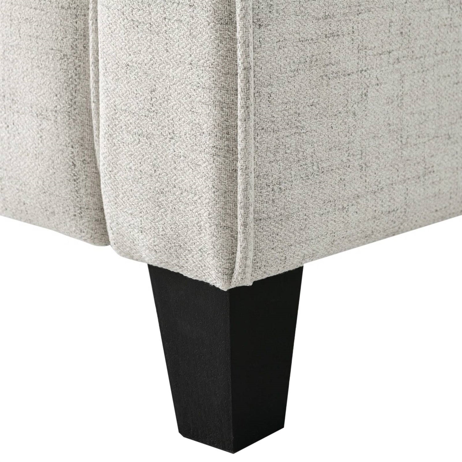 Modern Upholstered Loveseat Sofa in Cream Microfiber with Button Tufted Cushions-3