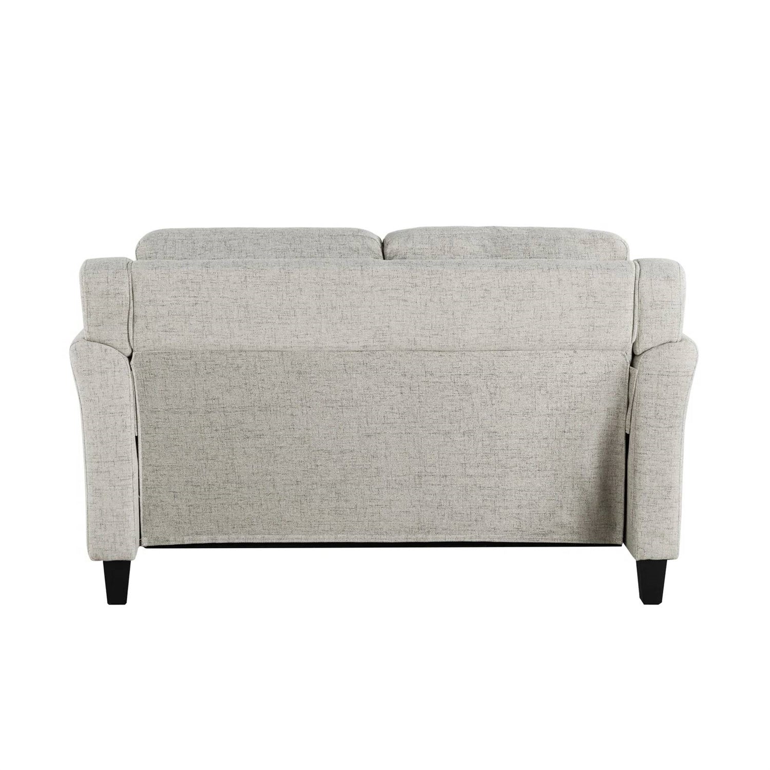 Modern Upholstered Loveseat Sofa in Cream Microfiber with Button Tufted Cushions-4